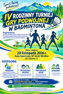 IV Rodzinny Turniej Gry Podwójnej w Badmintona w Górkach Wielkich