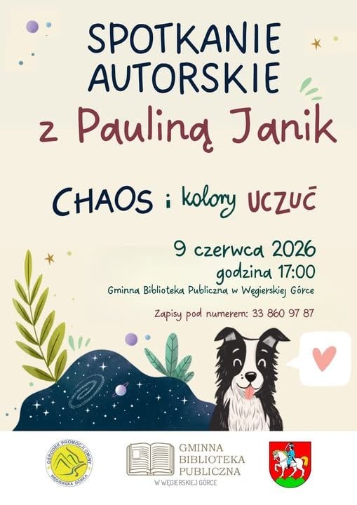 Spotkanie z Pauliną Janik i jej książką „Chaos i kolory uczuć” w Węgierskiej Górce