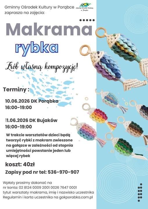Kreatywne warsztaty makramy: stwórz rybkę z makramy w Porąbce