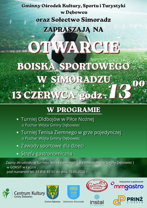 Inauguracja boiska sportowego w Simoradzu z turniejami i atrakcjami