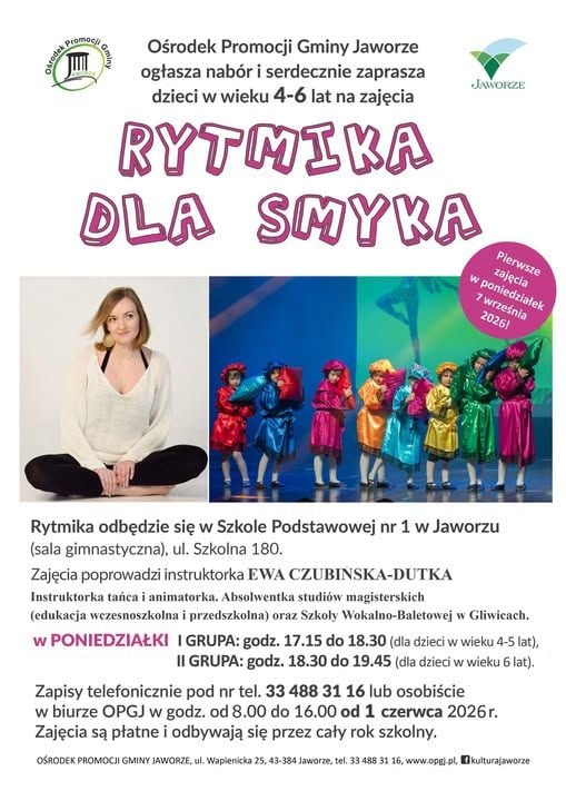Rytmika dla dzieci 4-6 lat w Jaworzu – nowy sezon 2026/2027