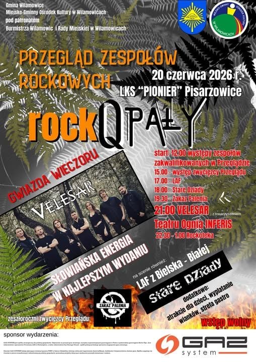 Rockowy Przegląd Zespołów i Koncert VELESAR w Pisarzowicach