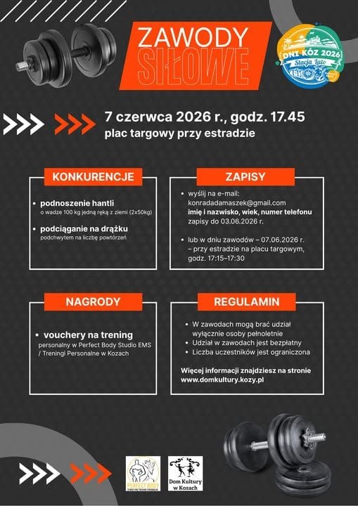 Zawody siłowe na Dniach Kóz 2026 – sprawdź swoją siłę!