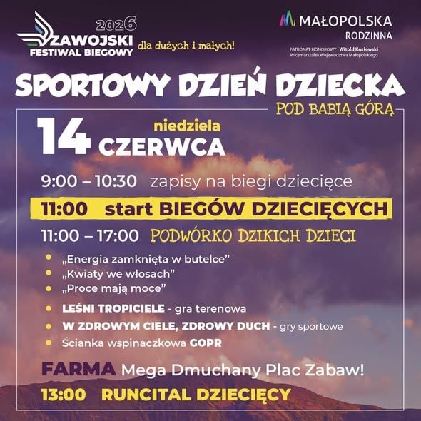 Sportowy Festyn Rodzinny pod Babią Górą w Zawoi