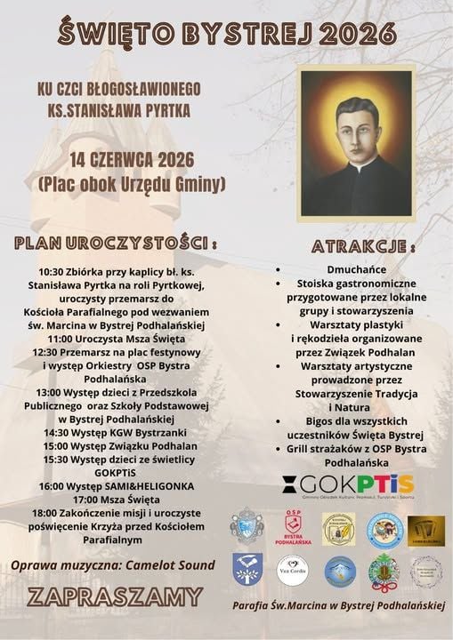 Święto Bystrej 2026 z muzyką i warsztatami na placu w Bystrej Podhalskiej