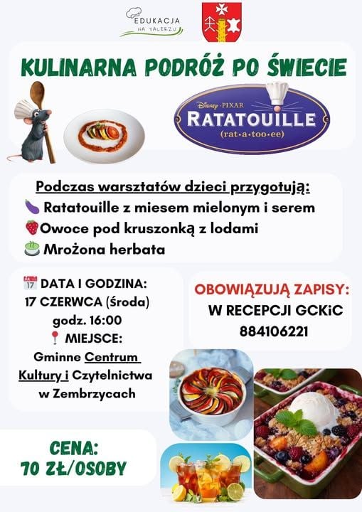 Warsztaty kulinarne dla dzieci z Ratatuj w Zembrzycach