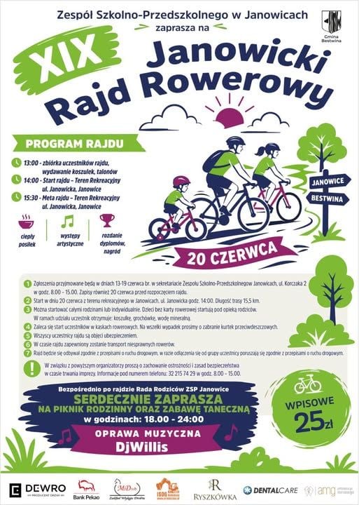 XIX Janowicki Rajd Rowerowy z Rodzinnym Piknikiem w Janowicach