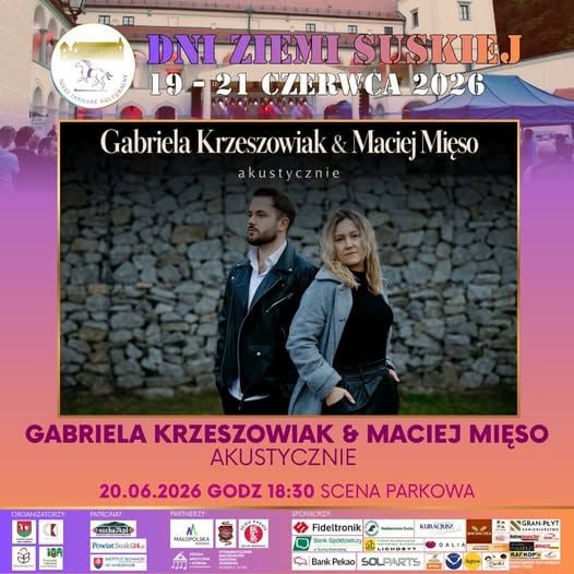 Akustyczny Koncert Gabrieli Krzeszowiak i Macieja Mięsa w Krzeszowie podczas Dni Ziemi Suskiej