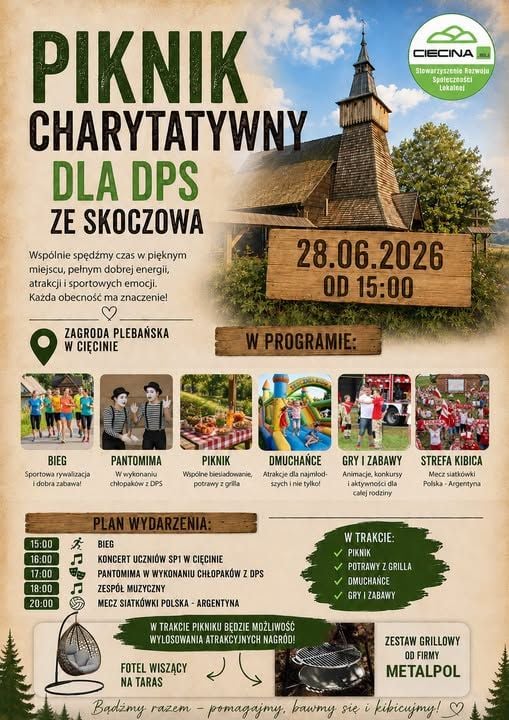 Charytatywny Piknik i Bieg dla DPS w Skoczowie na Zagrodzie Plebańskiej