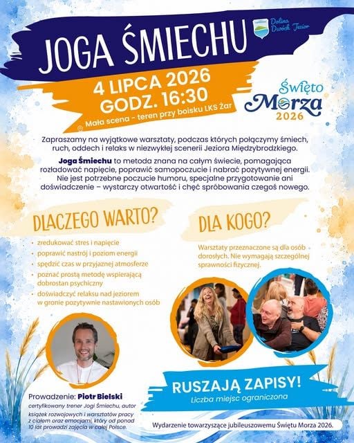 Warsztaty Jogi Śmiechu w Czernichowie podczas Święta Morza 2026