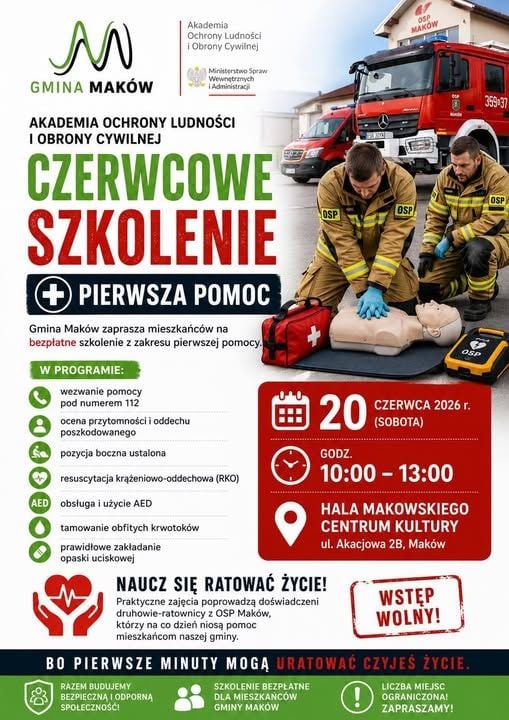 Bezpłatne szkolenie z pierwszej pomocy w Makowie Podhalańskim
