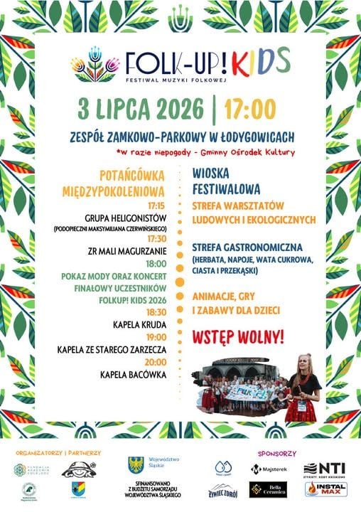 Festiwal Folk-Up! Kids 2026 w Łodygowicach – muzyka i zabawa dla najmłodszych