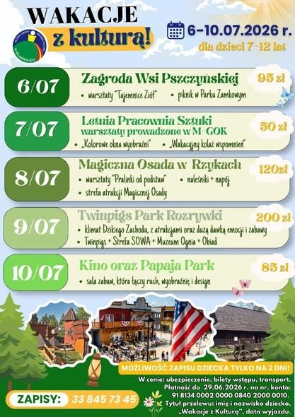 Wakacyjne warsztaty i wycieczki kulturalne w Wilamowicach 2026