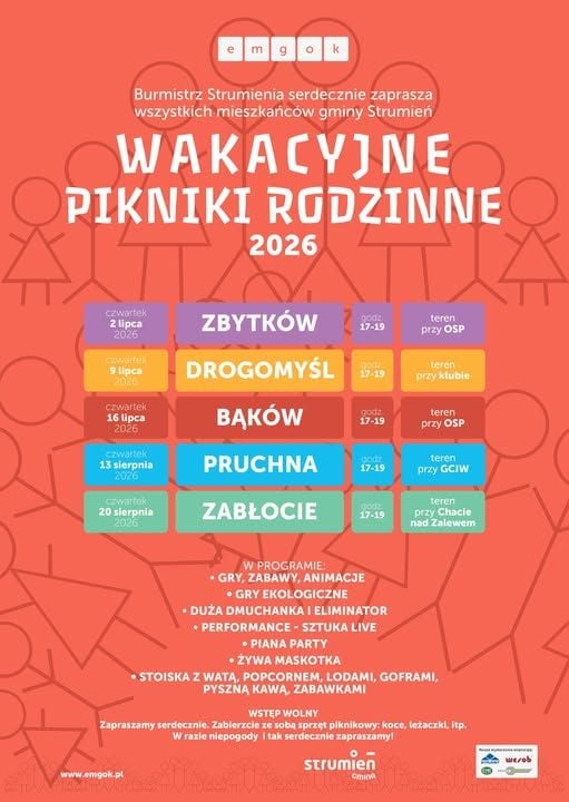 Letnie Pikniki Rodzinne 2026 w Strumieniu i Sołectwach