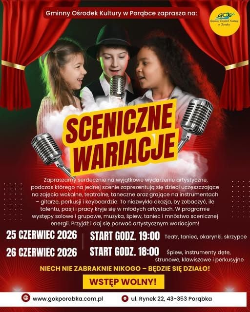 Sceniczne Wariacje 2026 w Porąbce – dwa dni młodzieżowych występów