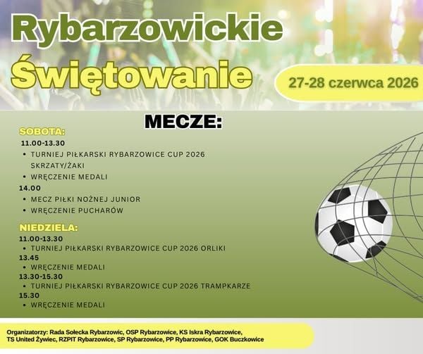 Rybarzowickie Świętowanie 2026 z Turniejem Piłkarskim w Buczkowicach