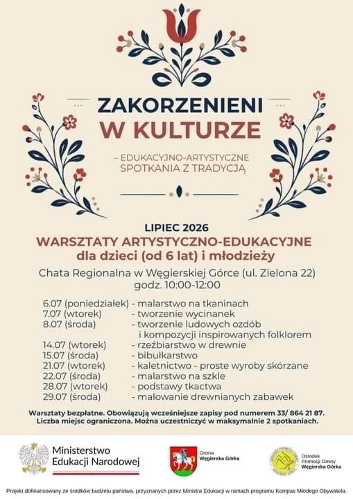 Letnie warsztaty tradycyjnego rzemiosła w Węgierskiej Górce