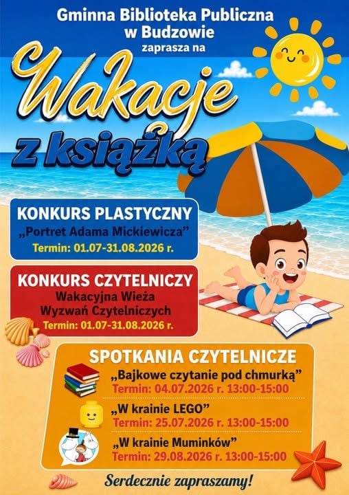 Wakacyjne spotkania i konkursy czytelnicze w Budzowie