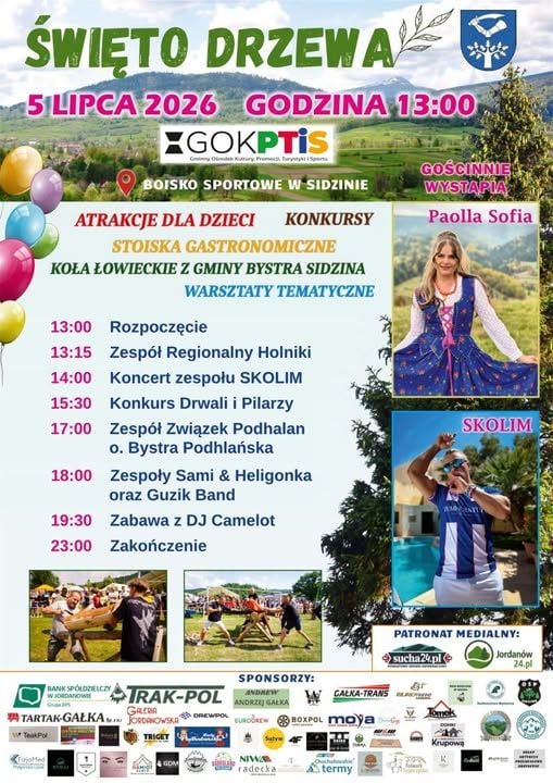 Święto Drzewa 2026 w Sidzinie – koncerty, konkursy i warsztaty