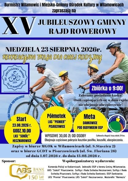 XV Jubileuszowy Rajd Rowerowy w Gminie Wilamowice