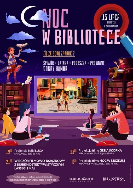 Noc Filmowa w Bibliotece i Centrum Kultury w Zawoi