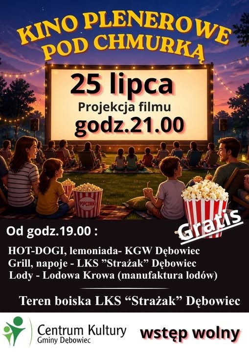 Letni Wieczór z Kinem Plenerowym w Dębowcu