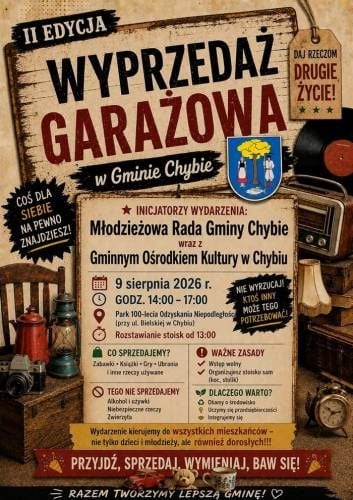 Wyprzedaż garażowa w Parku 100-lecia w Chybiu