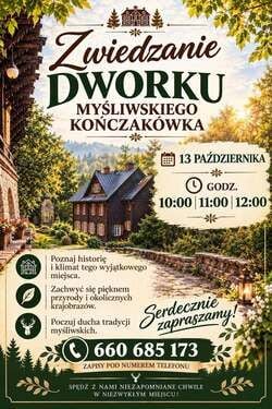 Zwiedzanie Dworku Myśliwskiego Konczakówka w Brennej