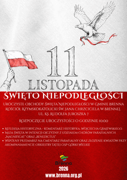 Obchody Święta Niepodległości w Brennej przy Kościele pw. św. Jana Chrzciciela