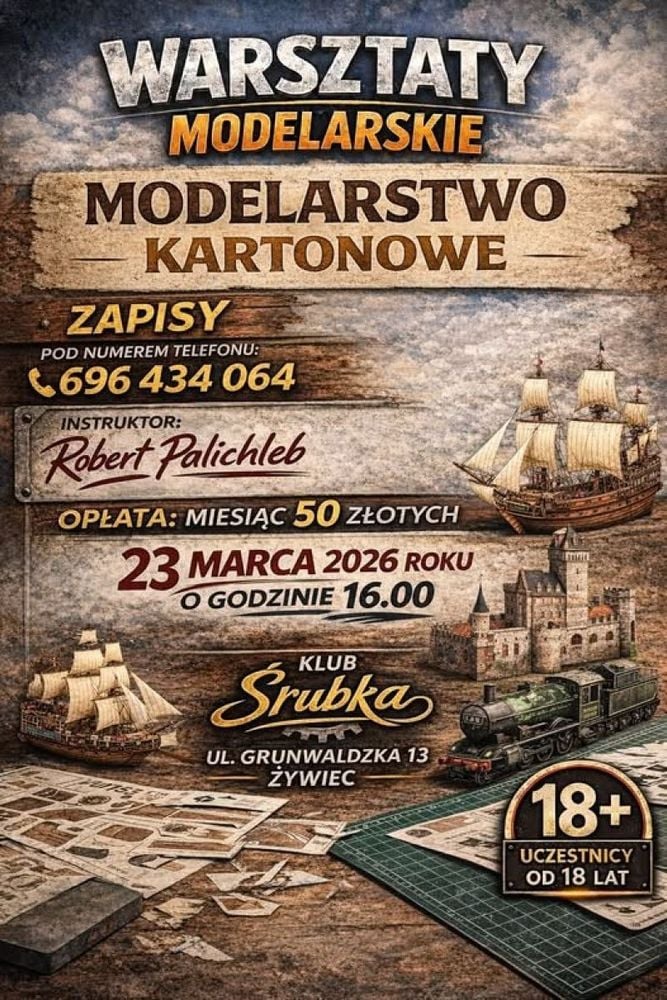 Warsztaty modelarstwa kartonowego – Klub „Śrubka”