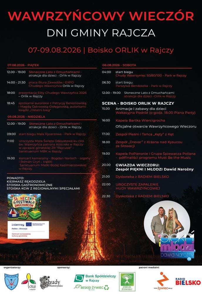 🔥 Wawrzyńcowy Wieczór i Dni Gminy Rajcza – trzy dni atrakcji!