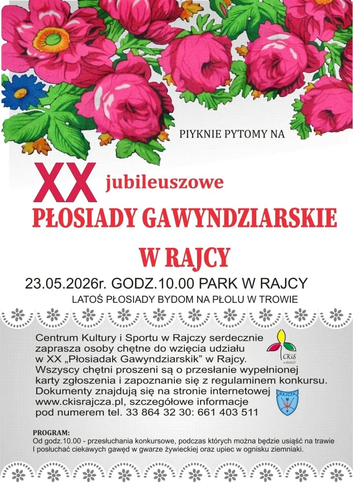 XX jubileuszowe Płosiady Gawyndziarskie w Rajcy