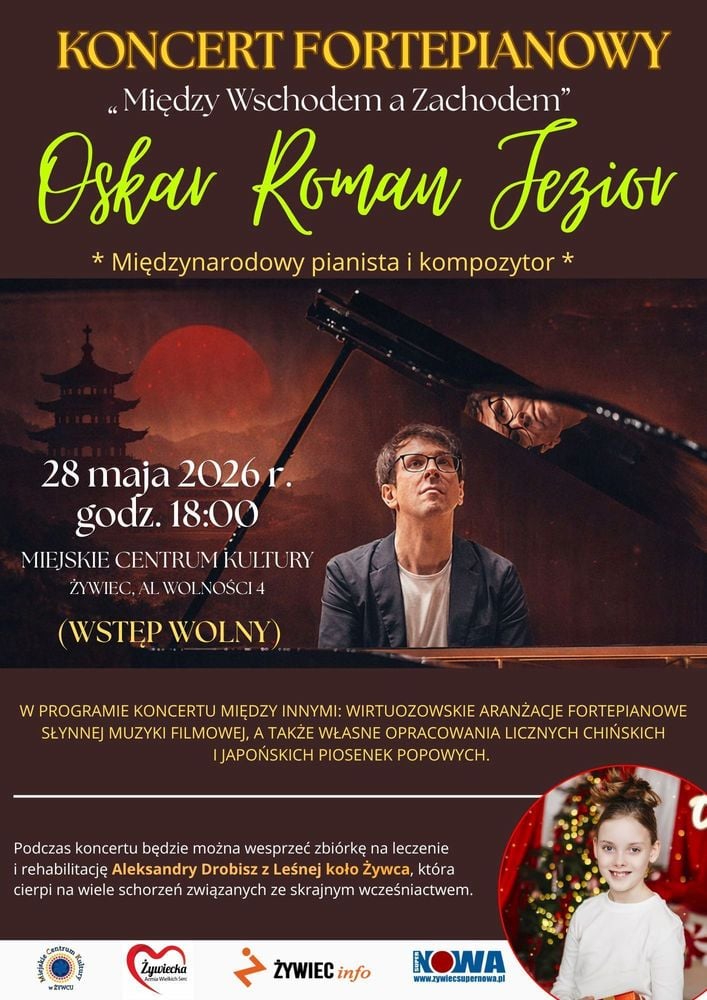 Koncert fortepianowy - Oskar Roman Jezior "Między Wschodem a Zachodem"