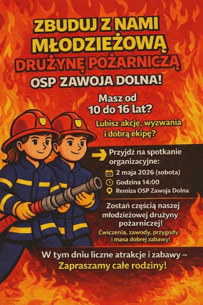Dołącz do Młodzieżowej Drużyny Pożarniczej OSP Zawoja Dolna – nabór 2026