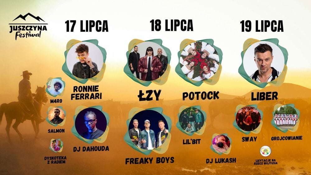 Juszczyna Festiwal 2026: trzy dni muzyki i zabawy