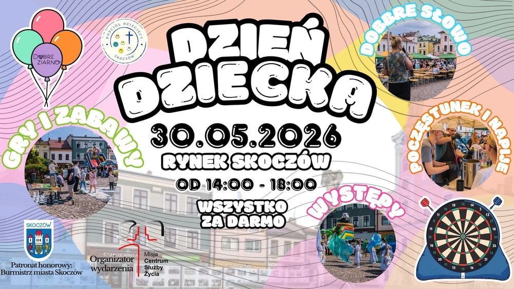 Rodzinny Dzień Dziecka na Rynku w Skoczowie – zabawa i atrakcje 30 maja