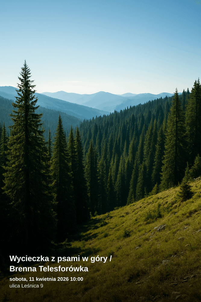 Spacer górski z psami do Telesforówki w Brennej