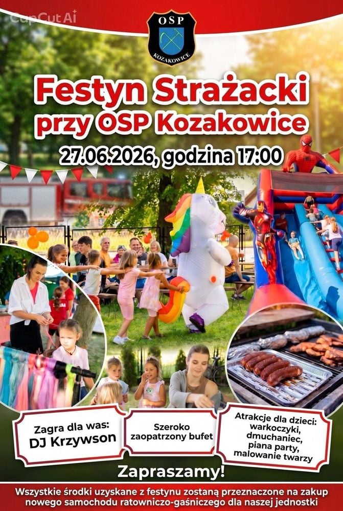 Festyn Strażacki z DJ Krzywsonem w Kozakowicach