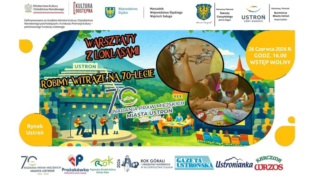 Plenerowe warsztaty tworzenia witraży w Ustroniu z okazji 70-lecia miasta