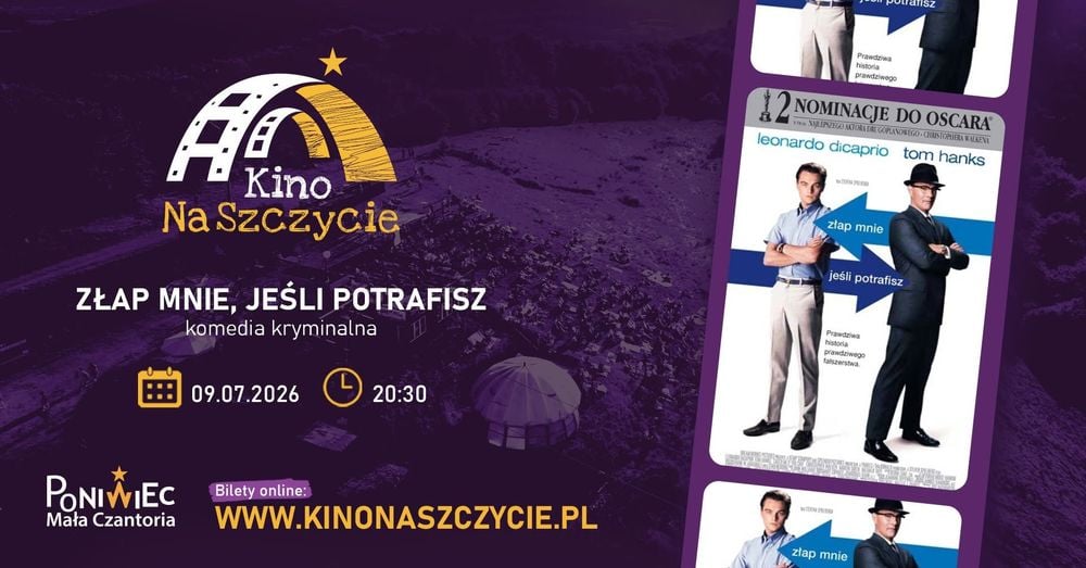 Plenerowy seans filmu "Złap mnie, jeśli potrafisz" na Małej Czantorii w Ustroniu