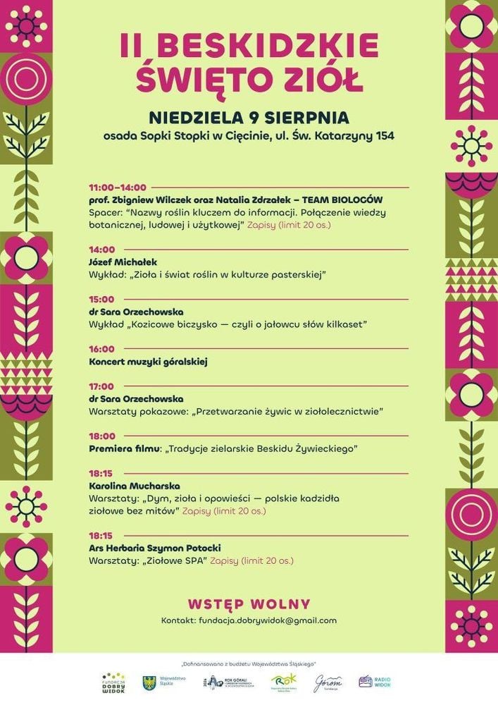 II Beskidzkie Święto Ziół w Cięcinie z wykładami i koncertem