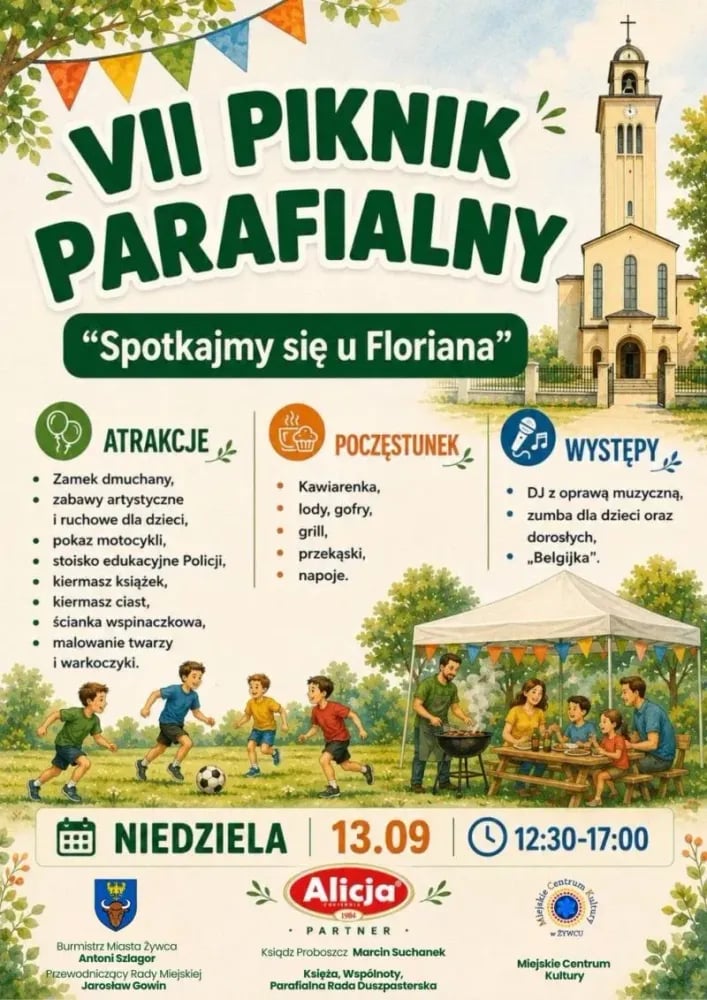 Piknik parafialny przy parafii św. Floriana w Żywcu Zabłociu