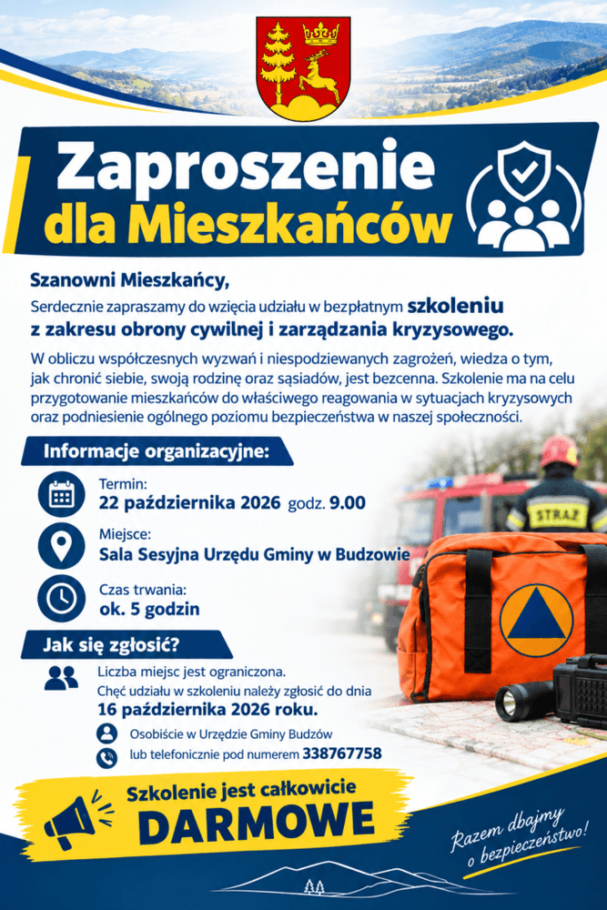 Szkolenie z obrony cywilnej i zarządzania kryzysowego w Budzowie