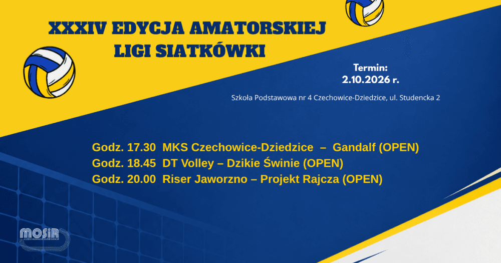 Startuje 34. edycja Amatorskiej Ligi Siatkówki w Czechowicach-Dziedzicach