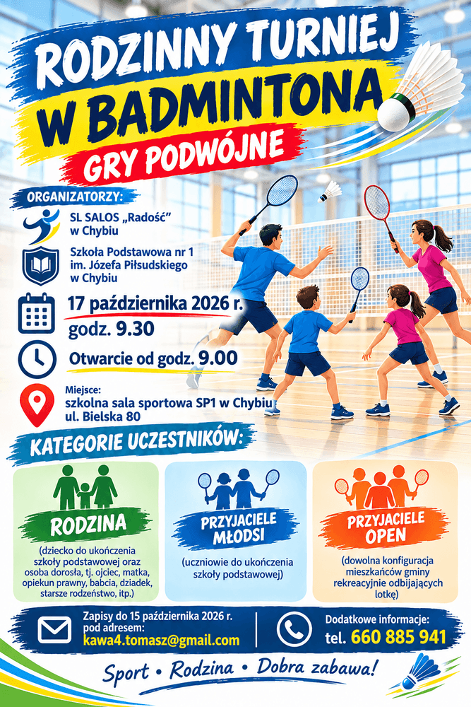 Rodzinny Turniej Badmintona w Chybiu
