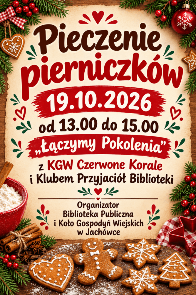Piecznie pierniczków w bibliotece w Jachówce