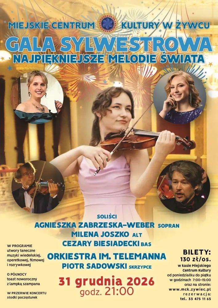 Gala Sylwestrowa z najpiękniejszymi melodiami świata w Żywcu