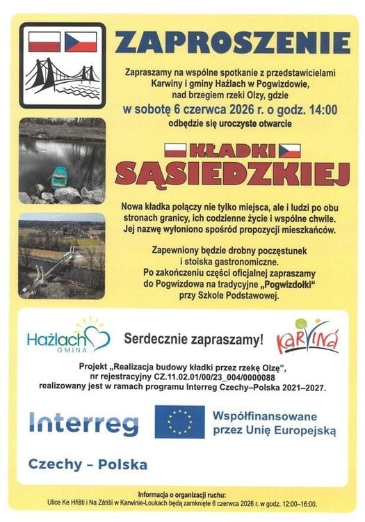 Uroczyste otwarcie Kładki Sąsiedzkiej w Pogwizdowie