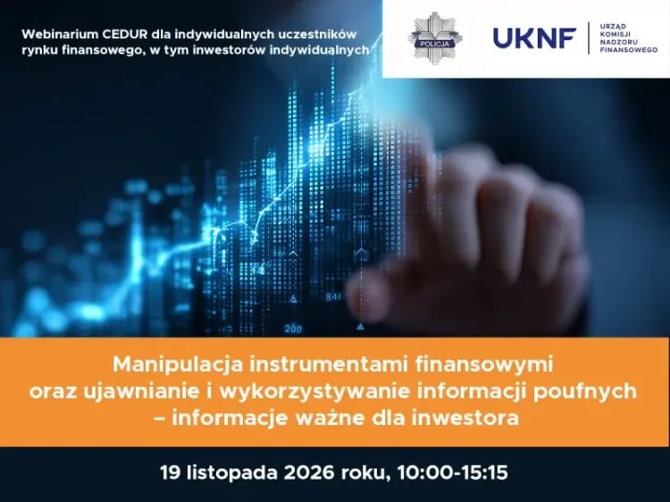 Webinarium o manipulacjach i informacjach poufnych na rynku finansowym