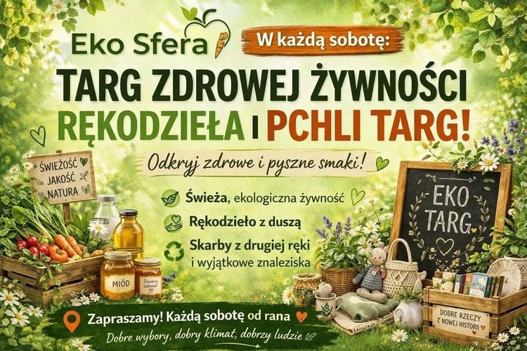 Wiosenny targ zdrowej żywności i pchli targ w Bystrej